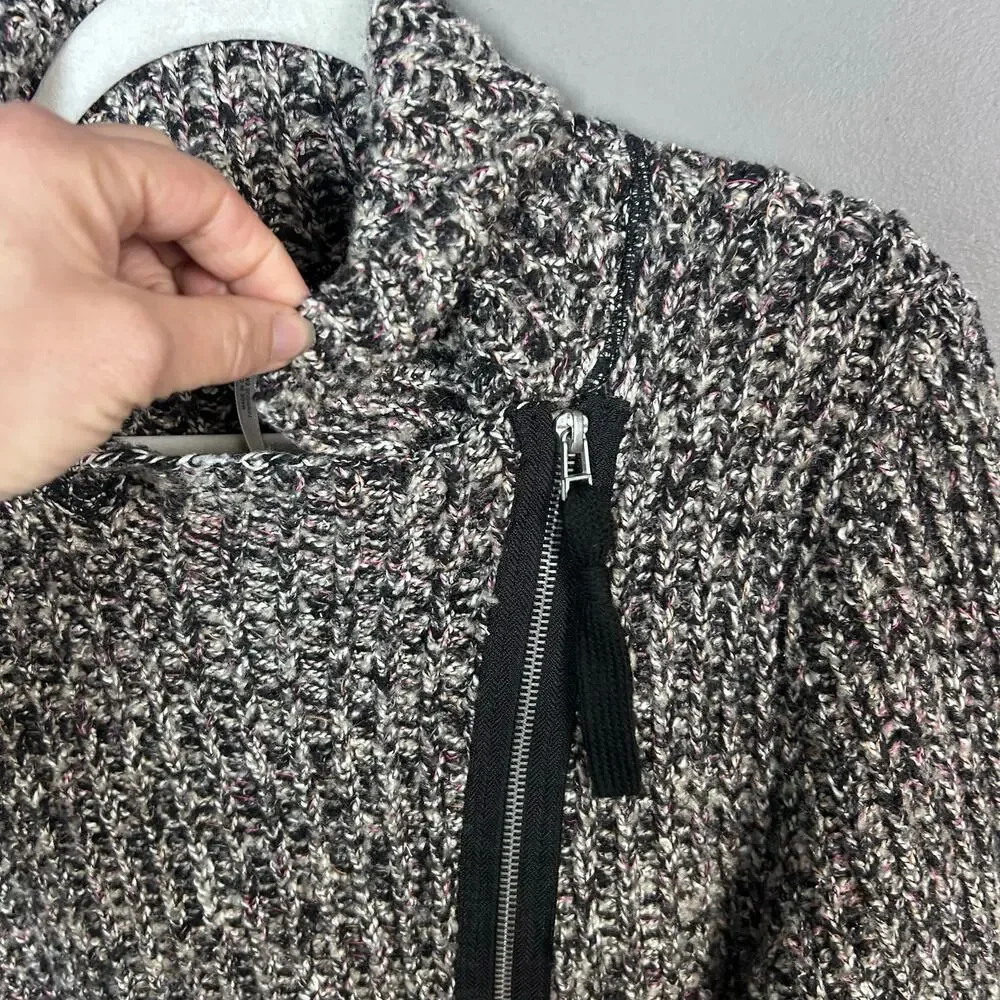 Free‎ People sweater Medium cardigan moto full zip chunky motorcycle